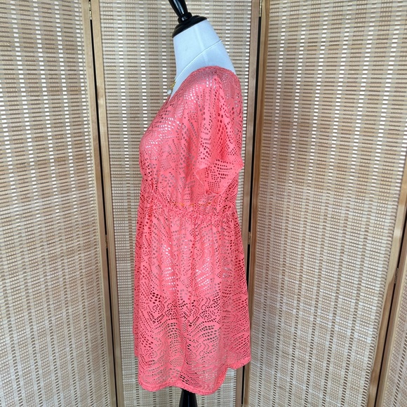 New Directions Swim Coverup Coral Beach Dress - Picture 8 of 9